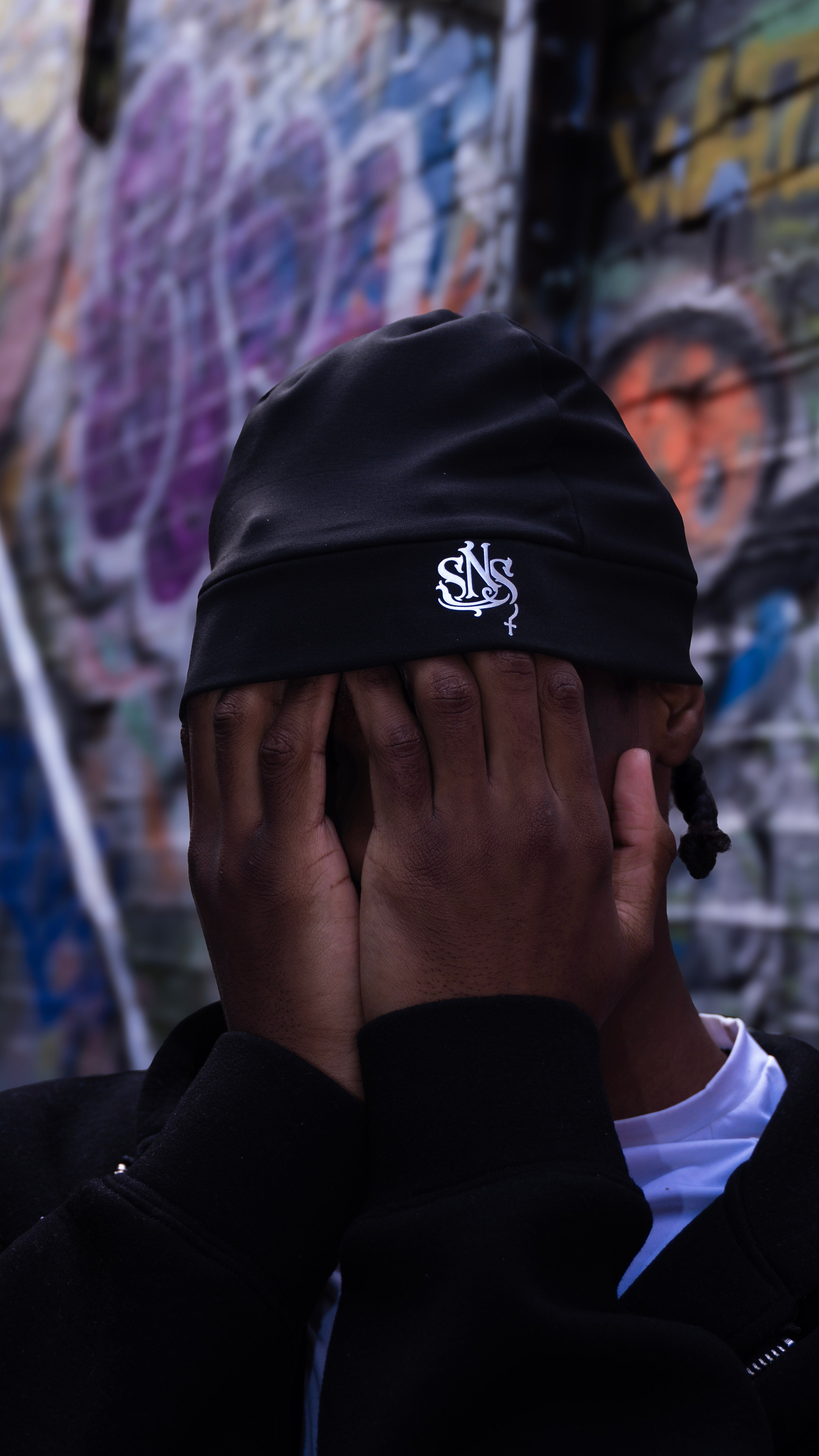 Black [satin lined] skull cap