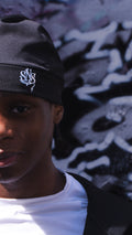 Black [satin lined] skull cap
