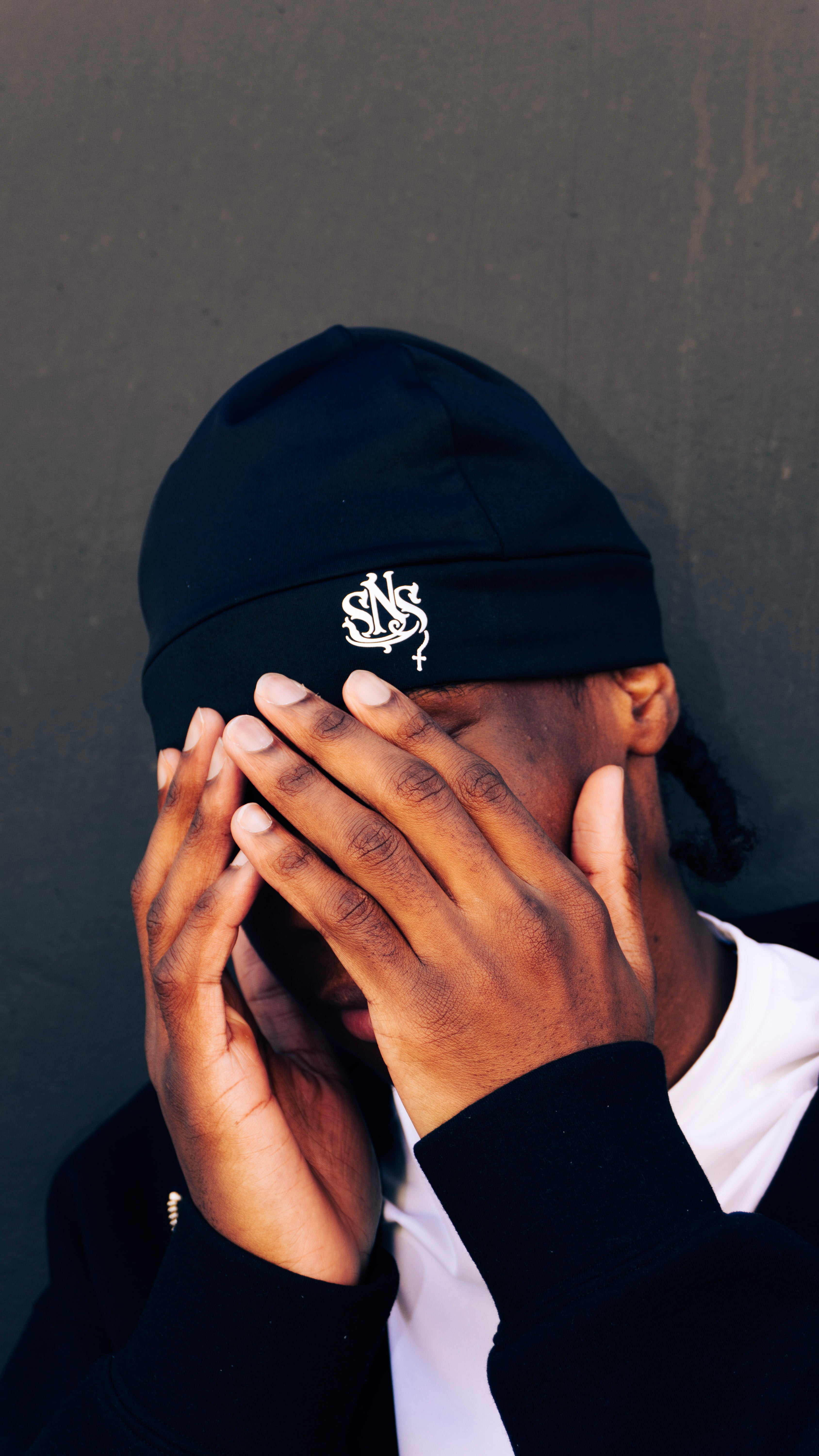 Black [satin lined] skull cap