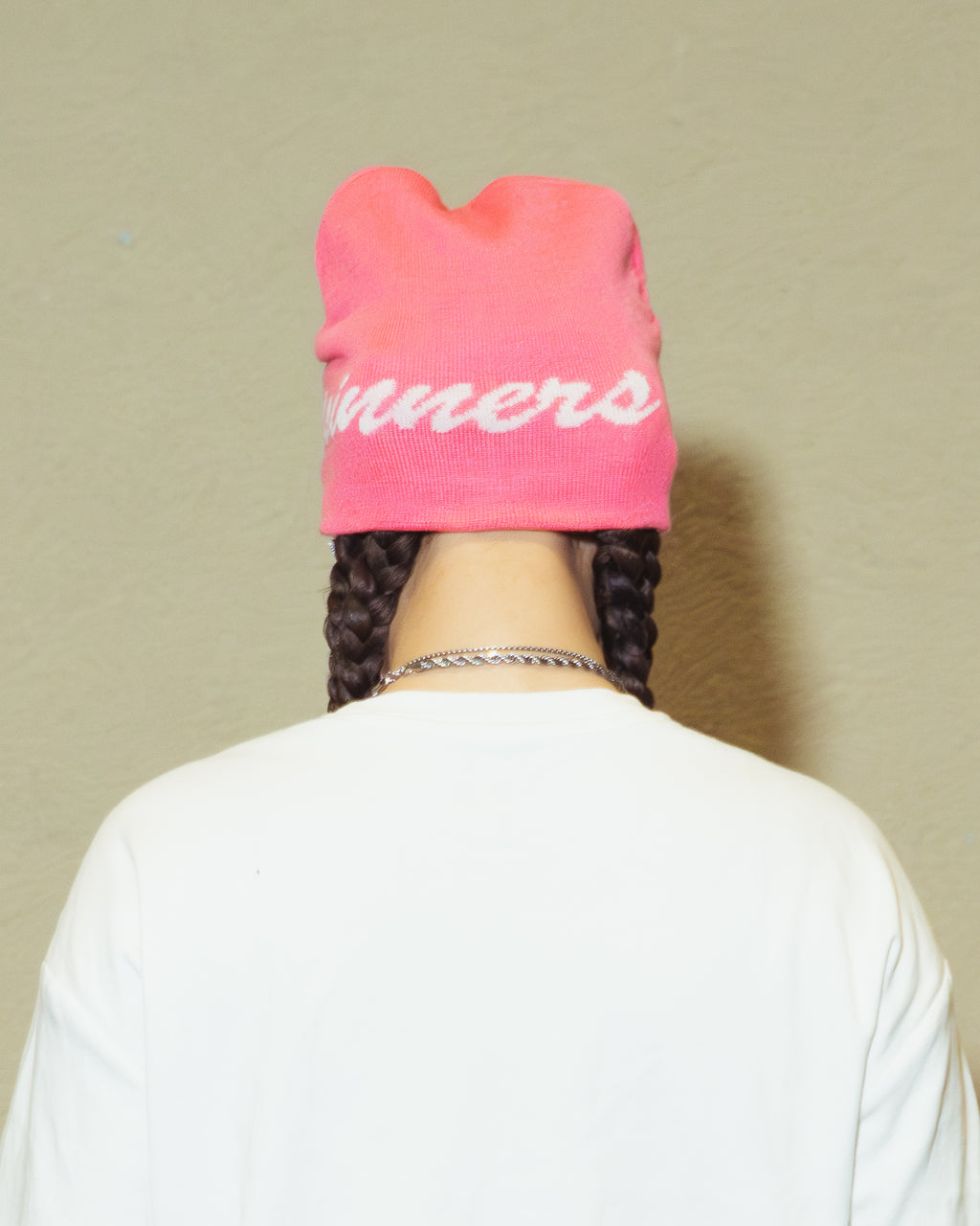 'UNSHAKEN' Pink satin lined beanie