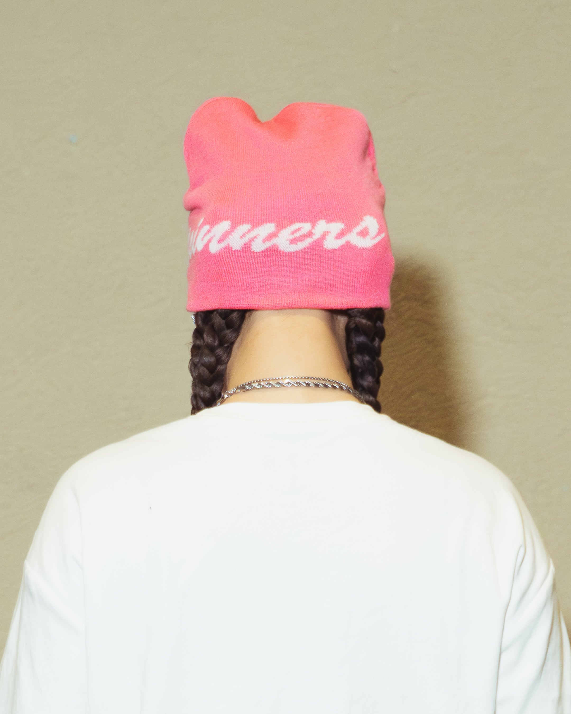 'UNSHAKEN' Pink satin lined beanie