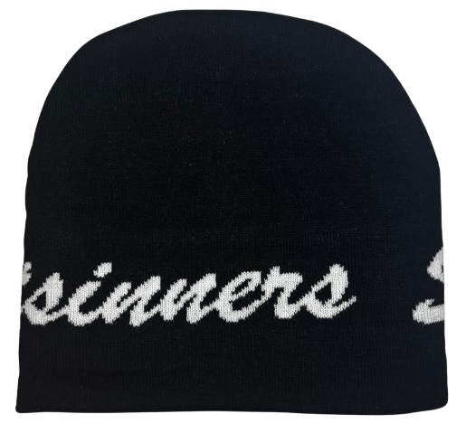 'UNSHAKEN' Black satin lined beanie
